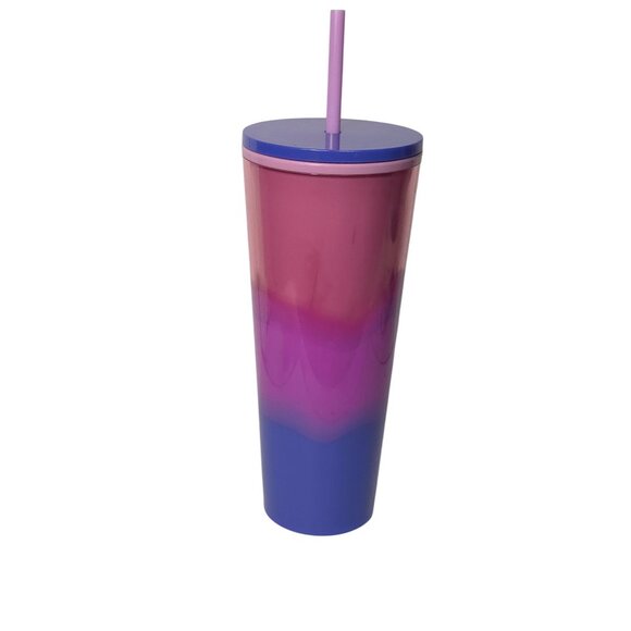 Starbucks 24 Oz Gradient Pink & Purple Tumbler With Straw BPA-Free Plastic - Picture 2 of 6